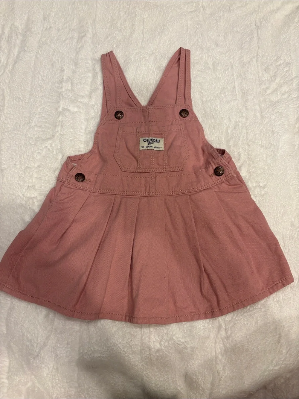 OshKosh B'gosh Rose Pink Pinafore Overall Dress 12 months